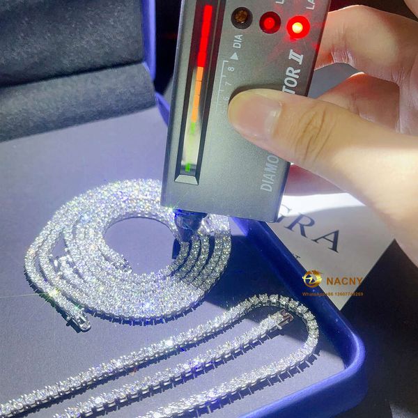 

Moissanitevvs 3Mm Tennis Bracelet/Necklace Zuanfa Moissanite Hip Hop Jewelry Iced Out Moissanite Diamond Tennis Chain