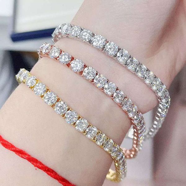 

Zuanfa Moissanite Jewelry Sterling Sier Vvsmoissanite 5Mm Tennis Bracelet For Men Women