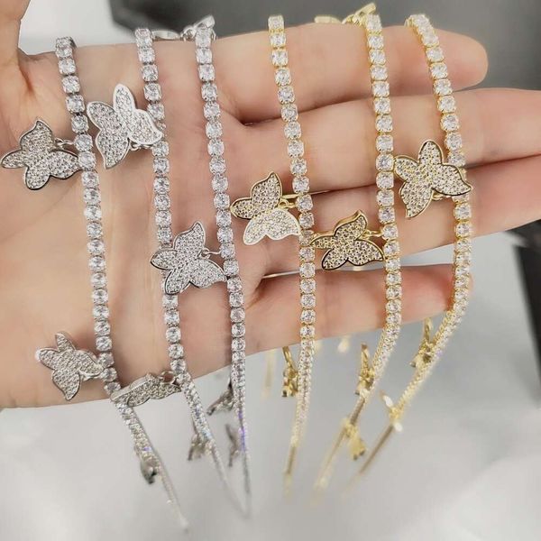 

Zuanfa Fashion Jewellery Iced Out CZ Diamond Butterfly Tennis Chocker Necklace