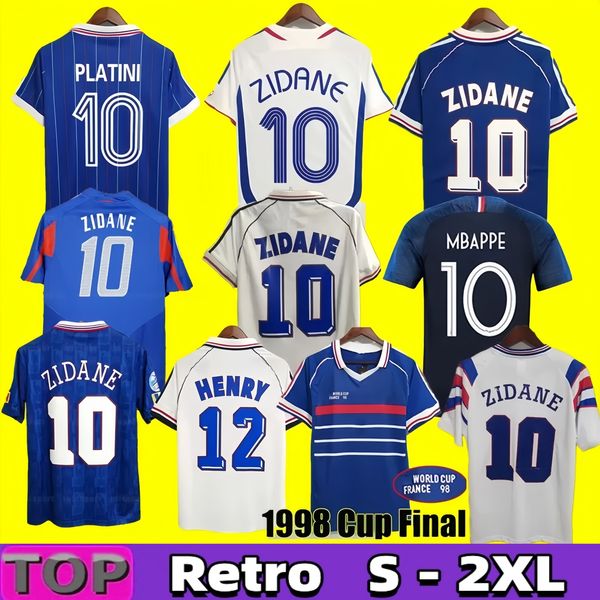 

1998 french Retro Soccer jerseys 1982 84 86 88 90 96 98 00 02 04 06 ZIDANE HENRY MAILLOT DE FOOT REZEGUET Football shirt french club Classic Vintage Jersey Sweatshirt, 1998 home jersey
