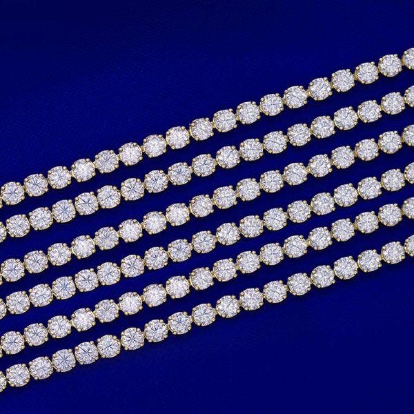 

3Mm Sterling Sier 10K 14K Jewelry Gold 14K Solid Necklace VVS Moissanite Chain