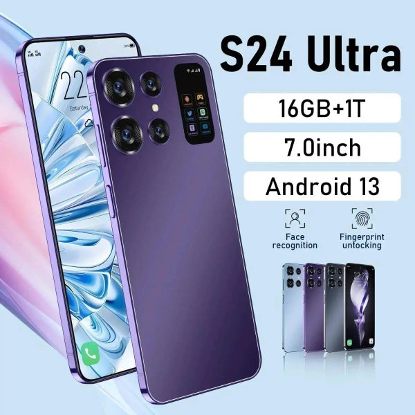 

S24 Ultra 5G Smartphone 7.0 Inch Unlocked Mobile Phone 16GB+1TB 4G Dual SIM Card Mobile Phone Global Version Cell Phone