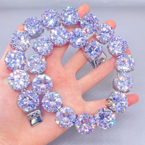 

Super Big Size XXL 20Mm Iced Out CZ Cubic Zirconia 316L Stainless Steel Tennis Chain Bracelet Necklace