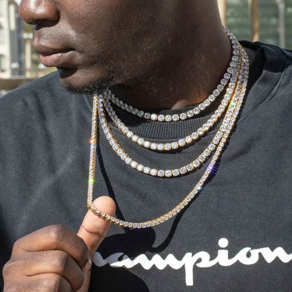 

Classic Hip Hop Jewelry 2Mm-8Mm Micro Pave Good Quality Cubic Zirconia Brass Tennis CZ Chain Necklace