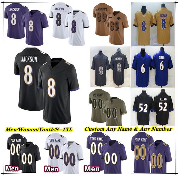 

Custom Football Jersey Lamar Jackson Gus Edwards Zay Flowers Mark Andrews Marlon Humphrey Odell Beckham Jr. Roquan Smith Patrick Queen Justin Madubuike Ed Reed 4XL, 2023 new man black