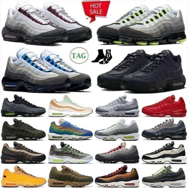 

High Quality Og 95 Running Shoes Men Women 95s Crystal Blue Dark Beetroot Black White Neon Solar Red Midnight Navy Earth Day Denham Mens Trainers Outdoor, 30