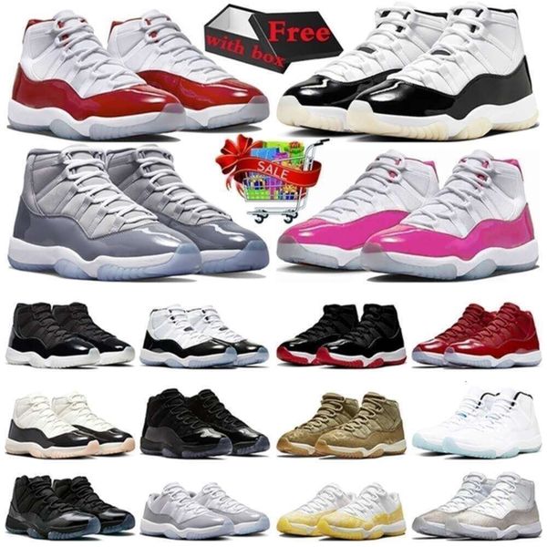 

with Box Jumpman 11 Basketball Shoes 11s Gratitude Cool Pink Cap and Gown Gamma Blue Cement Mens Trainers Women Sneakers Outdoor Sports Shoes, Beige