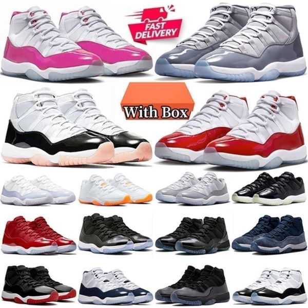 

with Box 11 Basketball Shoes Jumpman 11s Neapolitan Cool Bred Pink Dmp Space Jam Cement Mens Trainers Women Outdoor Sports Sneakers 36-47, #19