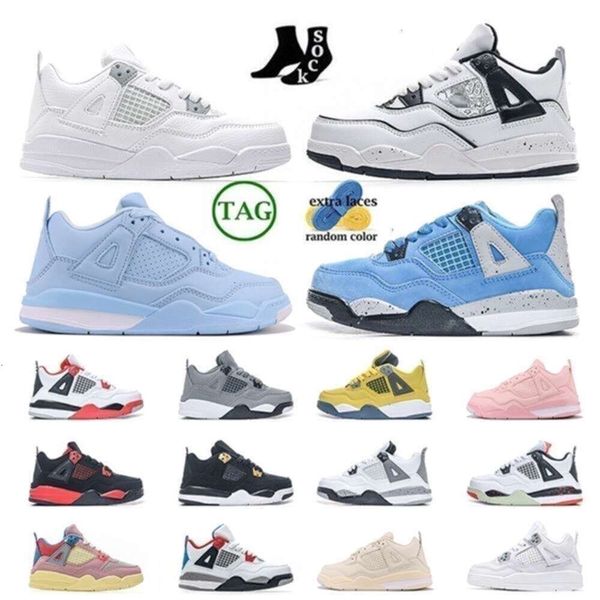 

Wholesale Kid Outdoor Shoes 4s Children Preschool Athletic Outdoor Kid Designer Sneaker Boy Girls Kid Shoes What the Sail Fire Blue, 1 (2)