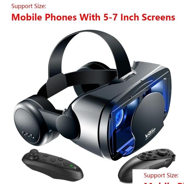

Glasses 3D Vr Smart Headset Virtual Reality Helmet Smartphone Fl Sn Vision Wide Angle Lens with Controller 7 Inch 221101 Drop Delive Dhvxe phone