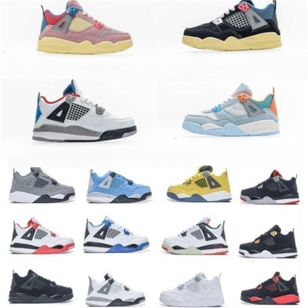 

Jumpman 4s Boys 11 Basketball Shoe Kids Shoes Children Black Mid Sneaker Chicago Designer Scotts Military Cat Baby Kid Youth Toddler Infants 3s Casual Shoes, Beige