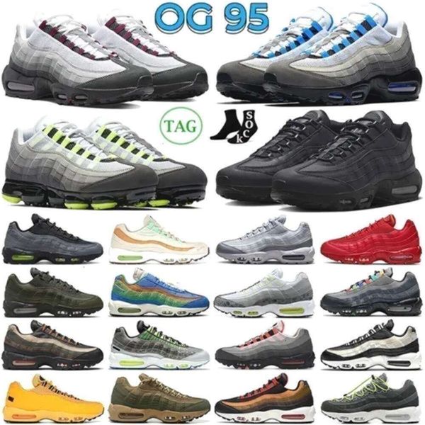 

Top Quality Og 95 Running Shoes Men Women 95s Crystal Blue Dark Beetroot Black White Neon Solar Red Midnight Navy Smoke Grey Nyc Taxi Maxs Mens t, 12