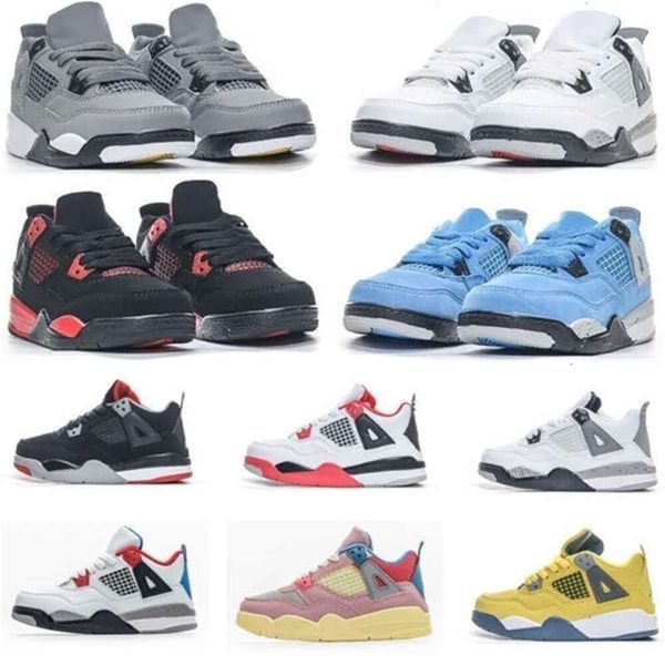 

Top Quality j4 Kids 4s Basketball Shoes Black Cat Toddler Boys Girls Basketball Pour Enfants Athletic Outdoor Sneakers, Beige