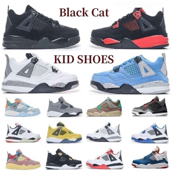 

Top Quality j4 Kids Shoes 4s Sneakers Boys Military Black Cat Bred Fire Baby Kid Shoe Thunder Girls Children Youth Toddler Blue Lightning Cool Grey Ch, Beige
