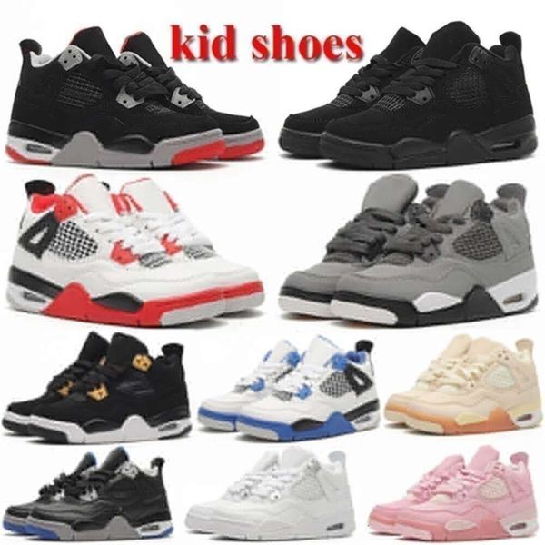 

Kids Shoes 4s Jumpman Basketball Kid Shoe Platform Bred Black Cat Fire Cool Grey University Pink Military Blue Children Boys Girls Sport Sneaker