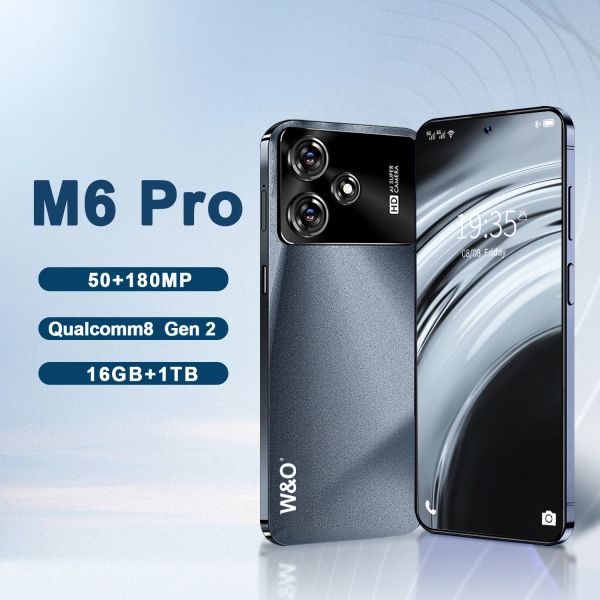 

2024 New M6 Global PRO, Pantalla 7.3HD, 16GB + 1TB, 8000mAh, Android 13, Tarjeta Sim Dual, Desbloqueado, 5G, Original Globle Phone