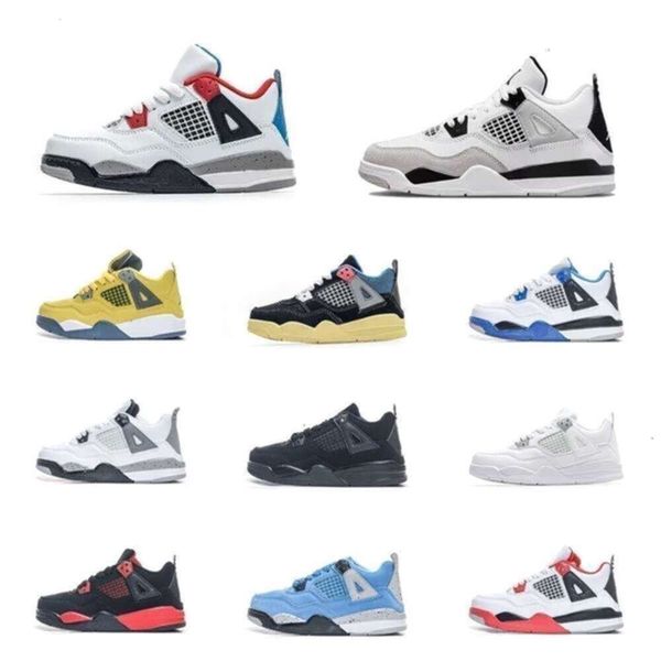 

Jumpman 4s Kids Military Black Basketball Shoes Jrden Girls Boys Off Noir Union Cat All White Pink Infrared Toddlers Baby Thunder Infrared Sneakers, Beige