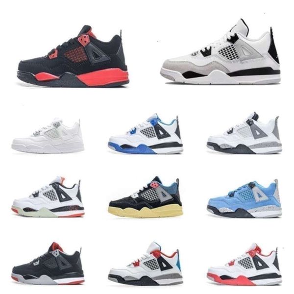 

High Quality Jumpman 4s Kids Military Black Basketball Shoes Baby Thunder Union Black Cat All White Pink Pure Money Girl Toddlers Retro What the Infrare, Beige