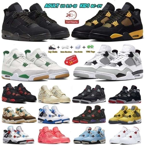

Jumpman 4s Men Women Kids Basketball Shoes Military Black Cat Sail University Blue Lightning Pine Green Mens Toddle Toddler Infant Shoe Sports Sneakers, Color#35