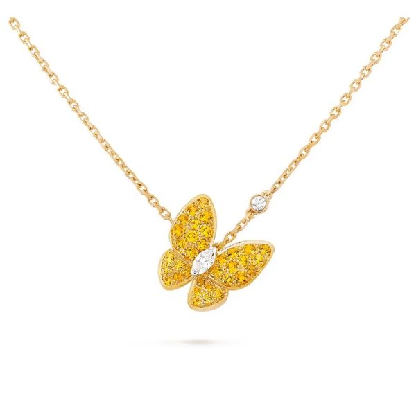 

Luxury Fashion Designer Clover Women's Necklace Butterfly Flower Pendant Necklace Delicate Simple Ladies Jewelry Classic Pendant High Quality Necklace