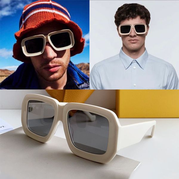 

Paulas Ibiza div in mask sunglasses UNISEX square sheet thick frame unique polished concave design on the front fashionable and cool 40080U hinge with patterned logo