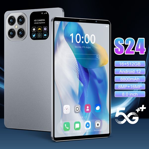 

S24 Ultra 16G+512GB 8.0inch Android phone 48MP+72MP 8800mAh 5G phone Network Dual Sim 10 core Unlocking machine tablet Globle Phone