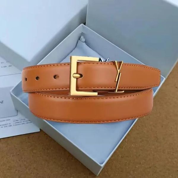 

for Woman 3.0cm Width High Quality Men Designer Belts S Buckle Womens Waistband 6 Color Optional White Genuine Leather Belt, Red