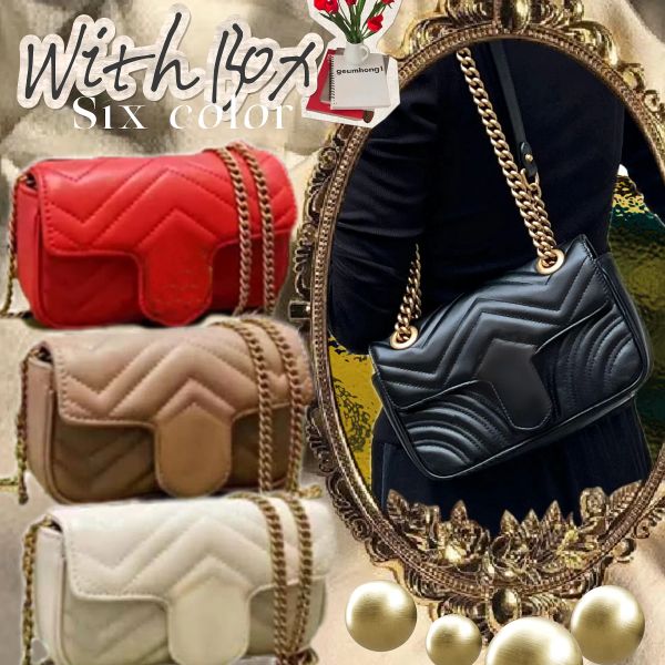 

designer bag marmont WOMEN luxurys designers bags 446744 real leather Handbags chain Cosmetic messenger Shopping shoulder bag Totes lady wallet purse