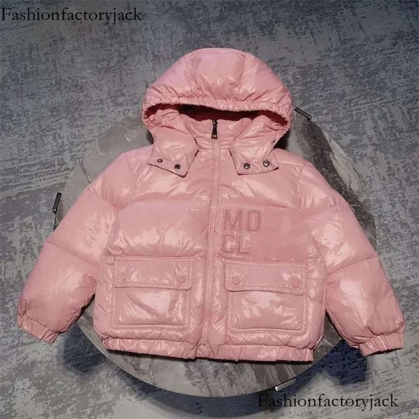 

Kids Girls Boys Duck Down Filler Jackets Designer Hooded Fur Fluffy Coats Puffer Warm Windproof Outwear Coat Childrens, Gray