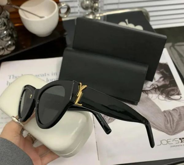

2024 Designer Sunglasses for Women and Men Fashion Luxury Logo Y slM6090 Same Style Glasses Classic Cat Eye Narrow Frame Butterfly Glasses With Box