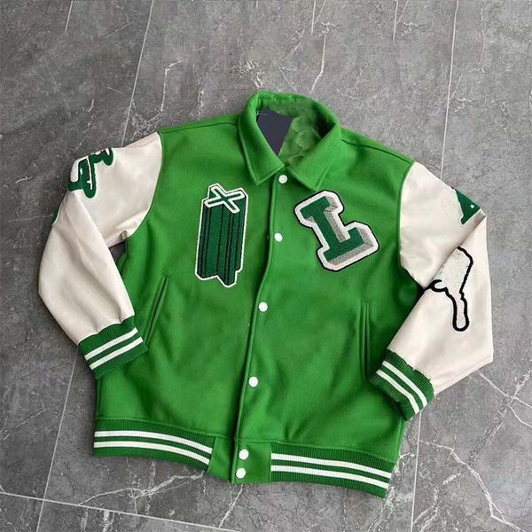 

Mens and Womens Jackets Baseball Varsity Jacket L1V Letter Stitching Embroidery Men Loose Causal Outwear Coats Outdoor Streetwear, No brand shirt