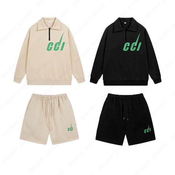 

Mens Tracksuits Designer Classic Letter Print Tracksuit Two Piece Sets 24ss Running Suits Hoodie Short Unisex Sportswear M-XXL, Black2