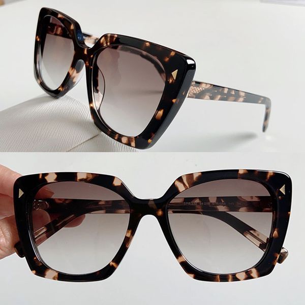 

Cat eyes with symbolic sunglasses square acetate frame path legs fashionable men s and women s gradient Oculos de sol SPR 23Z with a metal triangle logo on the front