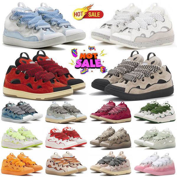 

Platform Sneakers Leather Curb Loafers Mens Women Casual Shoes 90s Mesh Extraordinary Embossed Vintage Calfskin in Nappa Rubber Sole Trainers, A17