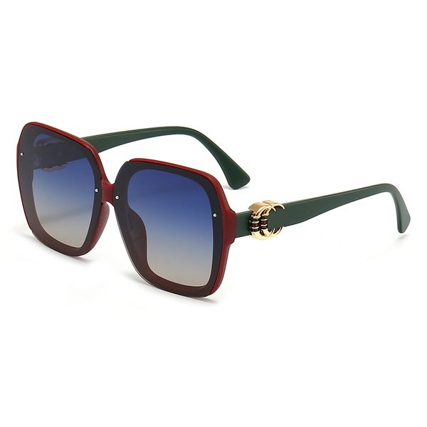 

Luxury designer Brand Retro Oversized Square Polarized Sunglasses for Women Men Vintage Shades UV400 Classic Large Metal Frame red green Sun Glasses VCNDJDJ