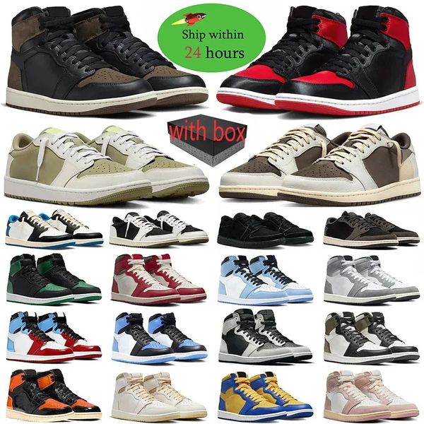 

With box Palomino Lost Found 1 1s basketball shoes for mens womens lows high OG travi Black Phantom Reverse Dark Mocha soctts low trainers sneakers 36-47