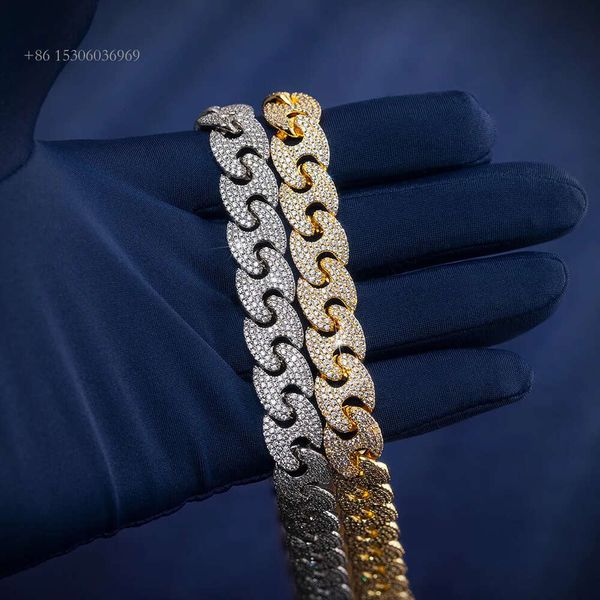 

Punk Necklace Sterling Sier Iced Out Hiphop G-Link VVS Moissanite Cuban Chain