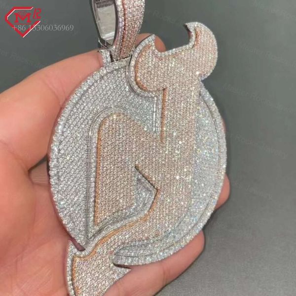 

Hiphop Round Irregularity Iced Out Sterling Sier Vvs Moissanite Custom Pendant