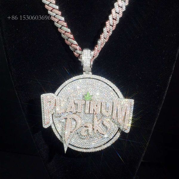 

Hiphop Jewelry Custom Buss Down Iced Out Spinning VVS Moissanite Pendant