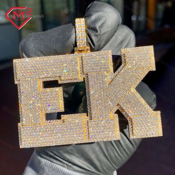 

Hip Hop Letter Bling Iced Out Sterling Sier Vvs Moissanite Custom Pendant