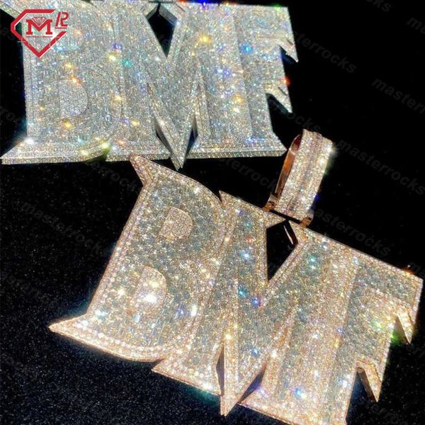

Custom Hip Hop Letter Men Pass Diamond Tester Name Sier Vvs Moissanite Pendant