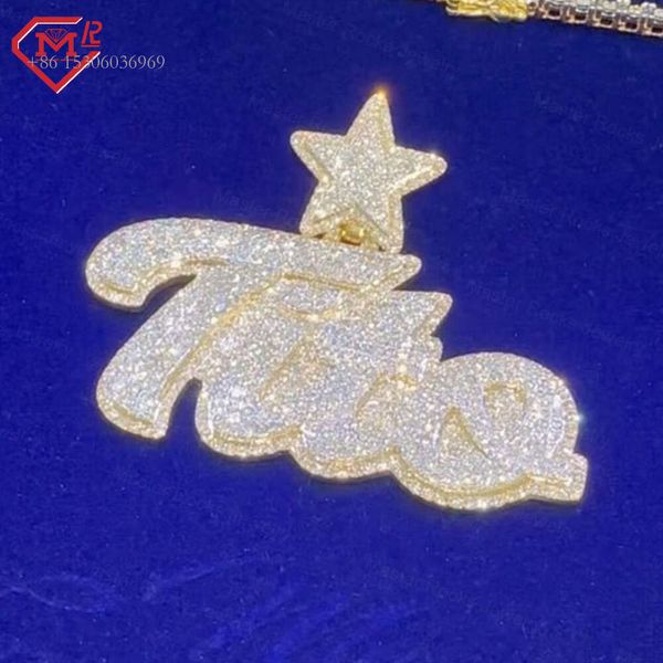 

Rapper Sterling Sier Bling VVS Cut Diamonds Iced Out Custom Moissanite Pendant