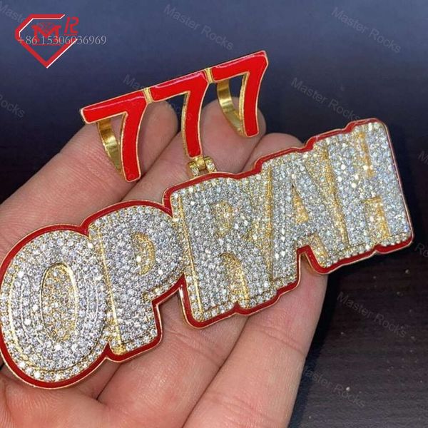 

Hiphop Bling Letter VVS Sterling Sier Iced Out Custom Moissanite Pendant