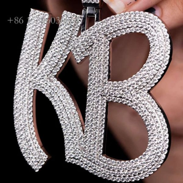 

Master Rocks Hip Hop Sterling Sier Iced Out VVS Moissanite Letter Pendant