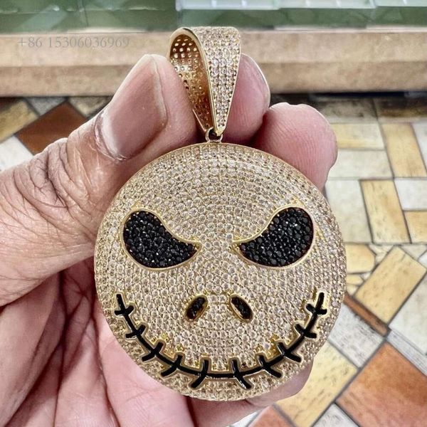 

Hiphop Jewelry Sier Evil Smail Iced Out Custom Moissanite Pendant