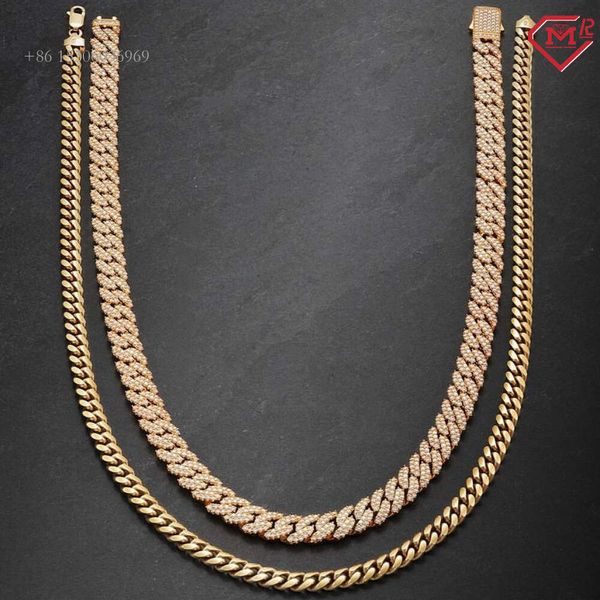 

8Mm Miami Sterling Sier Pass Diamond Tester Iced Out Hiphop Vvs Moissanite Cuban Link Chain