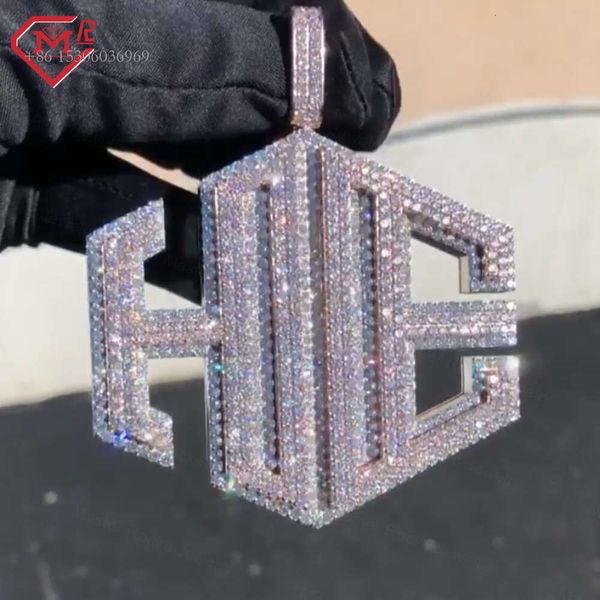 

Hip Hop Bling Iced Out Sterling Sier Charm Custom Moissanite Pendant