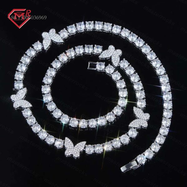 

Gra Sier 4Mm 5Mm Iced Vvs Diamond Hiphop Men's Moissanite Tennis Chain Necklace