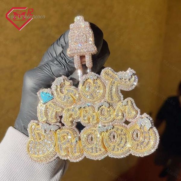 

Hip Hop Bling Iced Out Sterling Sier Custom Moissanite Pendant