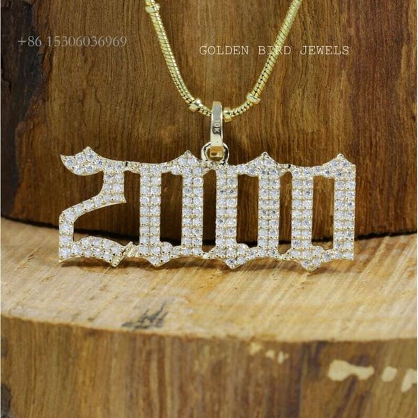 

Ice Out Customizable Initial Number Personalize Hiphop Moissanite Diamond Pendant